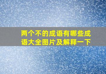 两个不的成语有哪些成语大全图片及解释一下