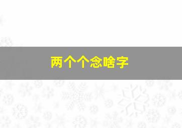 两个个念啥字