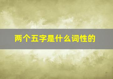 两个五字是什么词性的