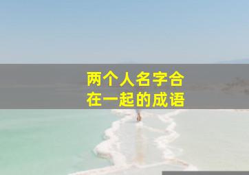 两个人名字合在一起的成语