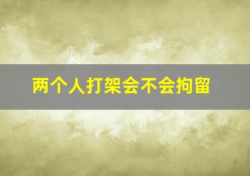 两个人打架会不会拘留