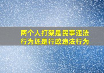 两个人打架是民事违法行为还是行政违法行为