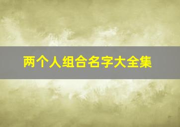 两个人组合名字大全集