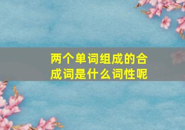 两个单词组成的合成词是什么词性呢