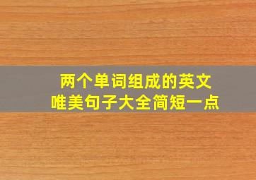 两个单词组成的英文唯美句子大全简短一点