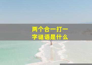 两个合一打一字谜语是什么