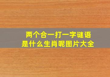 两个合一打一字谜语是什么生肖呢图片大全