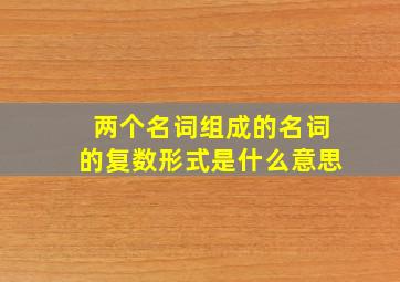 两个名词组成的名词的复数形式是什么意思