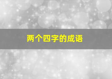 两个四字的成语