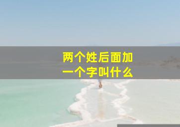 两个姓后面加一个字叫什么