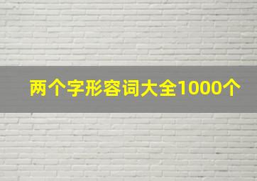 两个字形容词大全1000个