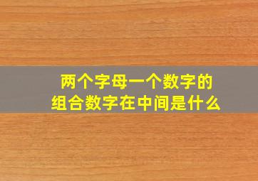 两个字母一个数字的组合数字在中间是什么