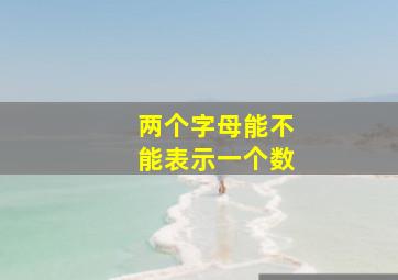 两个字母能不能表示一个数