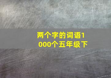 两个字的词语1000个五年级下