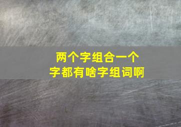 两个字组合一个字都有啥字组词啊