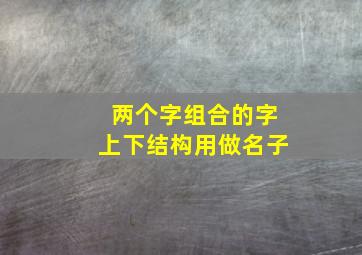 两个字组合的字上下结构用做名子