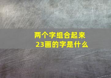 两个字组合起来23画的字是什么