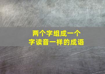 两个字组成一个字读音一样的成语