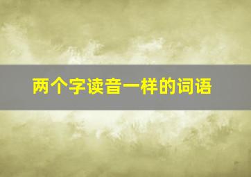 两个字读音一样的词语