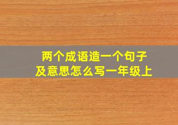 两个成语造一个句子及意思怎么写一年级上