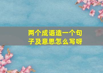 两个成语造一个句子及意思怎么写呀