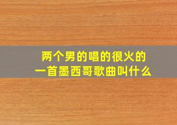 两个男的唱的很火的一首墨西哥歌曲叫什么