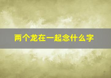 两个龙在一起念什么字