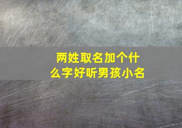 两姓取名加个什么字好听男孩小名