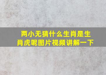 两小无猜什么生肖是生肖虎呢图片视频讲解一下