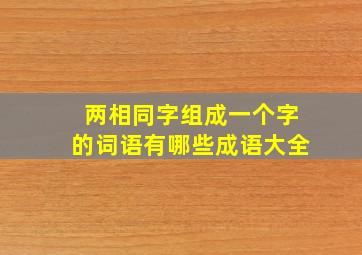 两相同字组成一个字的词语有哪些成语大全