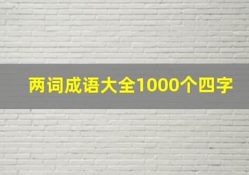 两词成语大全1000个四字