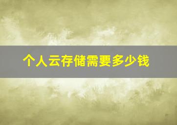 个人云存储需要多少钱