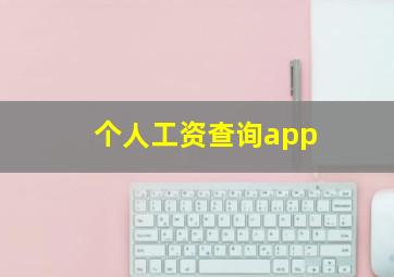 个人工资查询app