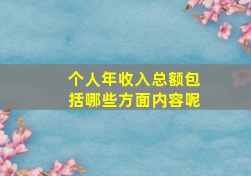 个人年收入总额包括哪些方面内容呢