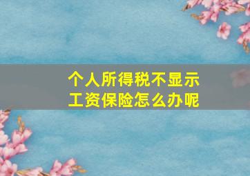 个人所得税不显示工资保险怎么办呢