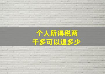 个人所得税两千多可以退多少