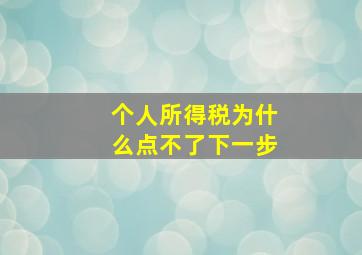 个人所得税为什么点不了下一步