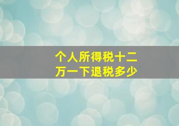 个人所得税十二万一下退税多少