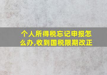 个人所得税忘记申报怎么办,收到国税限期改正