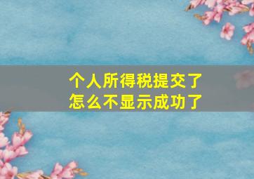 个人所得税提交了怎么不显示成功了