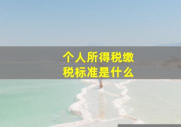 个人所得税缴税标准是什么