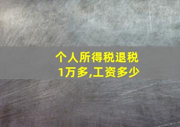 个人所得税退税1万多,工资多少