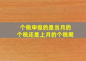 个税申报的是当月的个税还是上月的个税呢