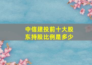 中信建投前十大股东持股比例是多少