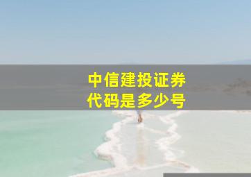 中信建投证券代码是多少号