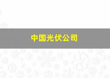 中国光伏公司