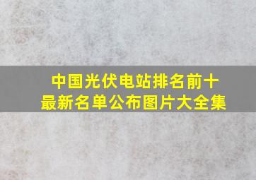 中国光伏电站排名前十最新名单公布图片大全集