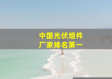 中国光伏组件厂家排名第一