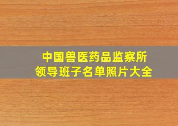 中国兽医药品监察所领导班子名单照片大全