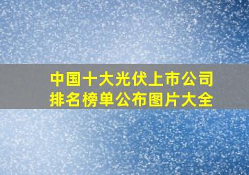 中国十大光伏上市公司排名榜单公布图片大全